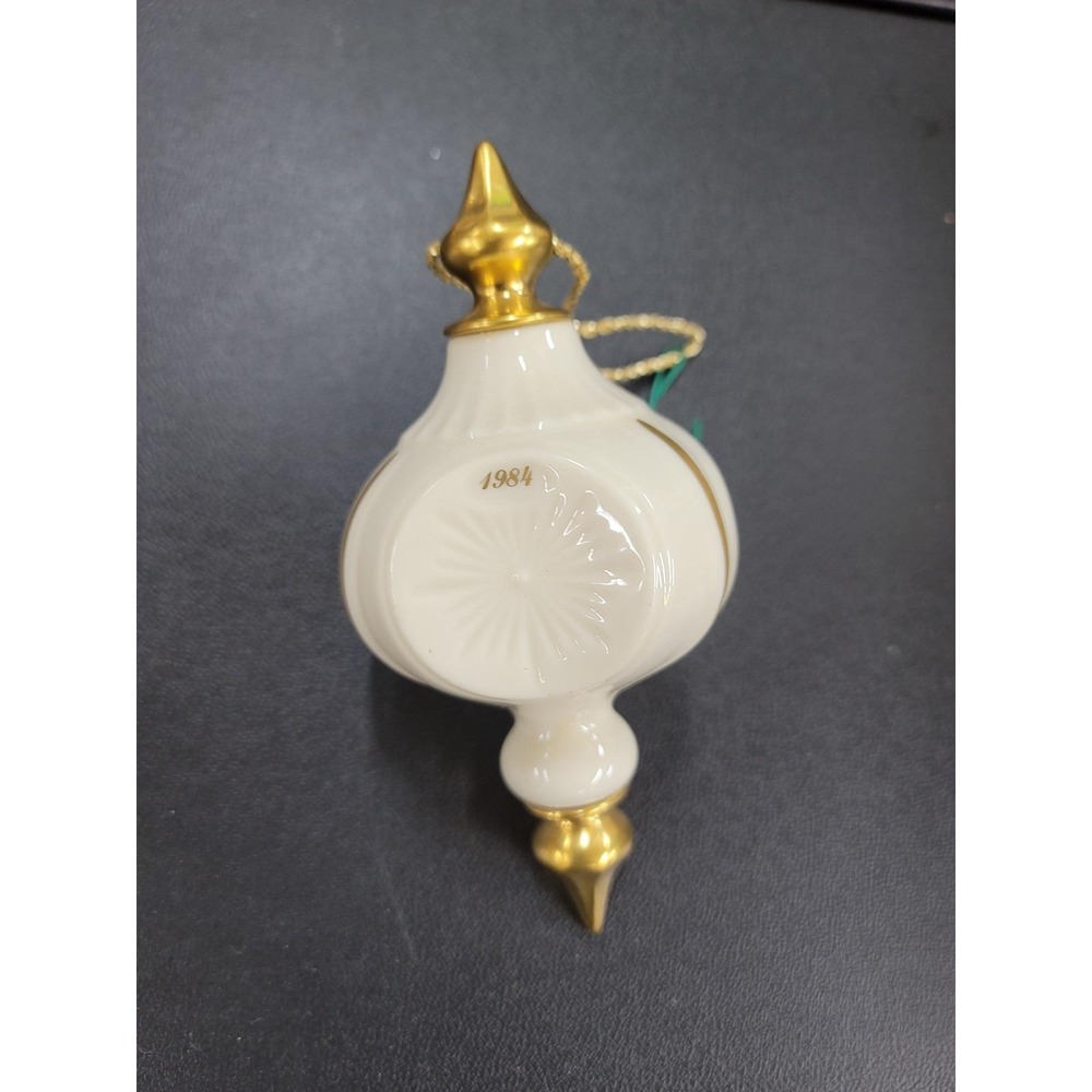 Lenox Porcelain 1984 Starburst Motif Teardrop Annual Porcelain Ornament NO BOX